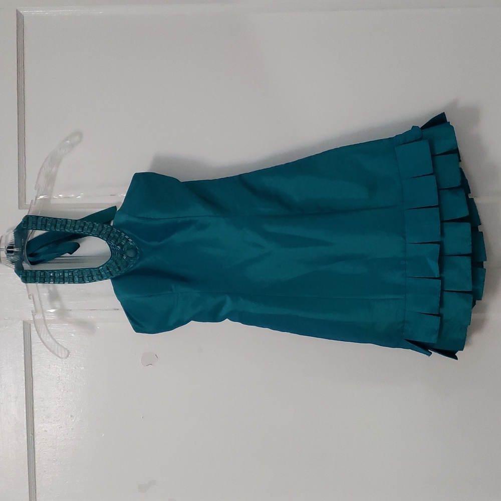 Teal mermaid cocktail dress